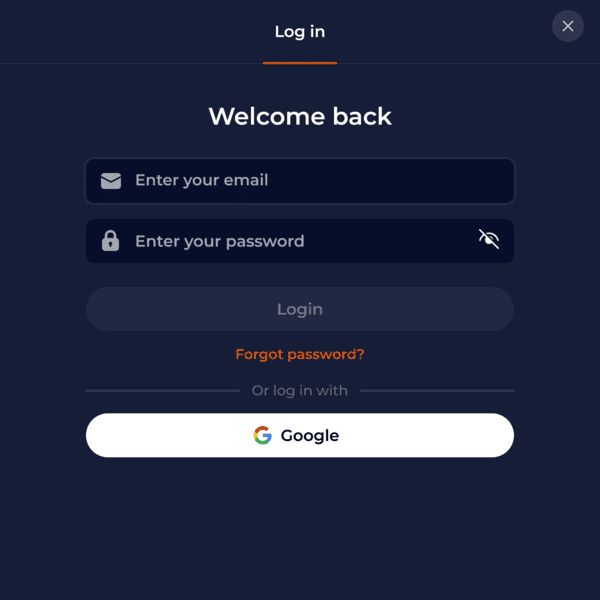 Login Form Nine Casino