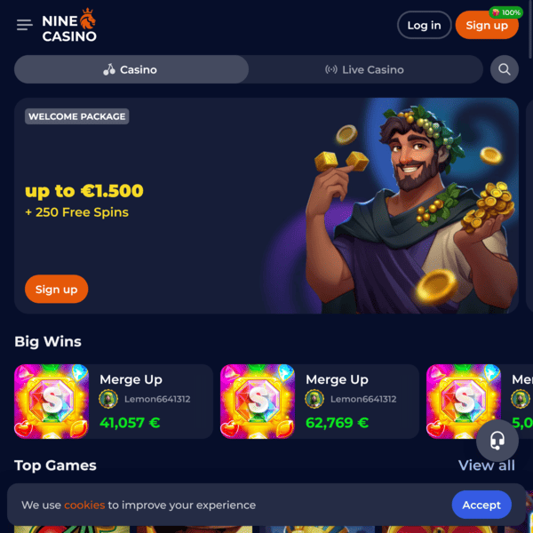 Welcome Bonus Nine Casino